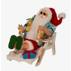 Alternative view of Top 10 ✔️ Boxlunch Kurt Adler Santa Beach Chair Figure ????