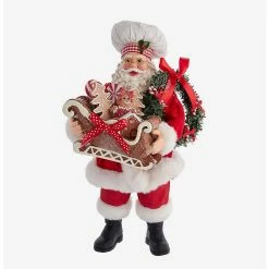 Promo ???? Boxlunch Kurt Adler Fabriche Chef Santa With Gingerbread Sleigh Figure ????