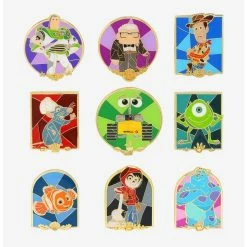 Buy 💯 Loungefly Disney Pixar Characters Stained Glass Portraits Blind Box Enamel Pin - BoxLunch Exclusive 🎉