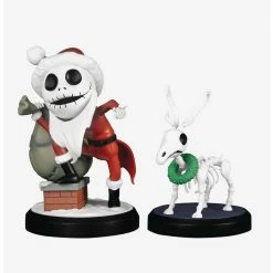 Cheap ???? Boxlunch Disney The Nightmare Before ???? Christmas Mini Egg Attack MEA-40SP Glow-in-the-Dark Jack Skellington & Skeleton Reindeer Figure Set ✨