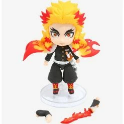 Alternative view of Deals ???? Boxlunch Bandai Spirits Demon Slayer: Kimetsu No Yaiba Figuarts Mini Kyojuro Rengoku (Flame Breathing Ver.) Figure ????