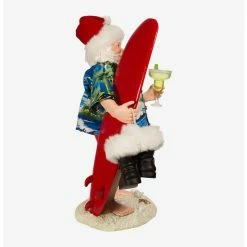 Alternative view of Deals ❤️ Boxlunch Kurt Adler Fabriche Santa With Surfboard And Drink Figure ????