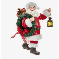 Outlet ???? Boxlunch Kurt Adler Fabriche Santa With Wreath And Lantern Figure ????