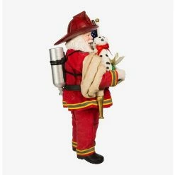 Alternative view of Deals ???? Boxlunch Kurt Adler Fabriche Fireman Santa With American Flag Figure ❤️