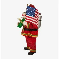 Deals ???? Boxlunch Kurt Adler Fabriche Fireman Santa With American Flag Figure ❤️ -BoxLunch shop unnamed file 918