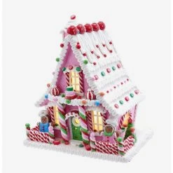 Deals ???? Boxlunch Kurt Adler Pink ???? Candy LED Gingerbread House Figure ????