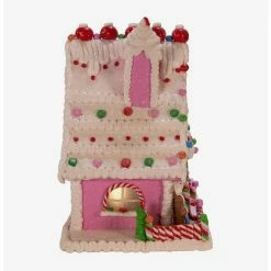 Deals ???? Boxlunch Kurt Adler Pink ???? Candy LED Gingerbread House Figure ???? -BoxLunch shop unnamed file 948