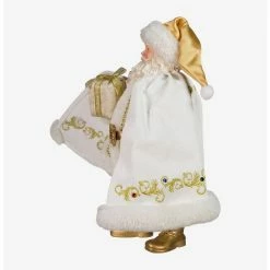 Outlet ???? Boxlunch Kurt Adler Fabriche White And Gold Santa Figure ❤️ -BoxLunch shop unnamed file 984