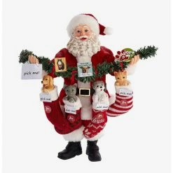 Budget ❤️ Boxlunch Kurt Adler Fabriche Santa Adopt A Pet In Stockings Figure ⌛